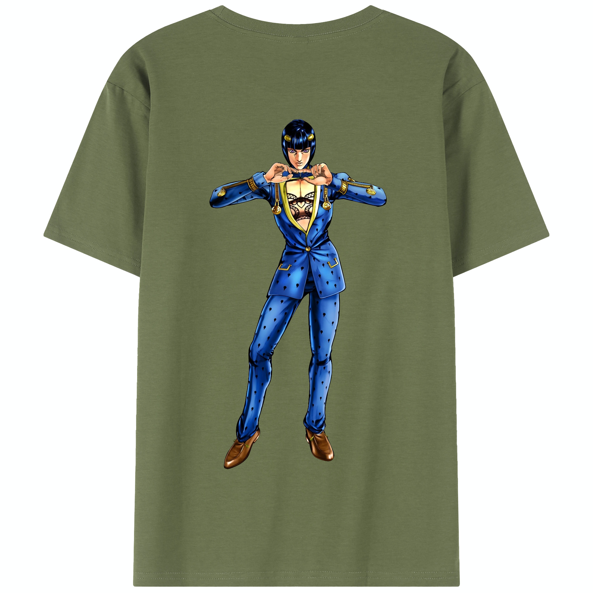 （画像用） ジョジョの奇妙な冒険 ブローノ?ブチャラティ JoJo's Bizarre Adventure Bruno Bucciarati 綿100％半袖Tシャツ（背面プリント）